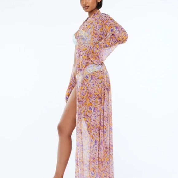 Savage X Fenty Cyber Cat Long Robe Three Piece Set - Picture 6 of 15